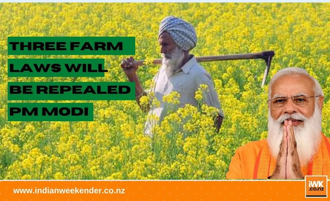 Modi announces repeal of 3 farm laws