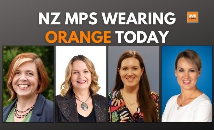 NZ MPs wearing orange today in a world-first in support of Campaign Against Gender-based Violence