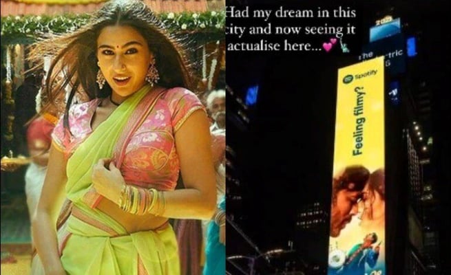 'Atrangi Re' lit up much filmed electronic billboard on One Times Square, New York City