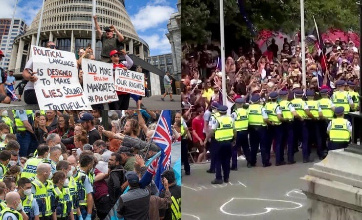 Covid-19 protest at NZ Parliament and the challenge of dealing with fringe elements