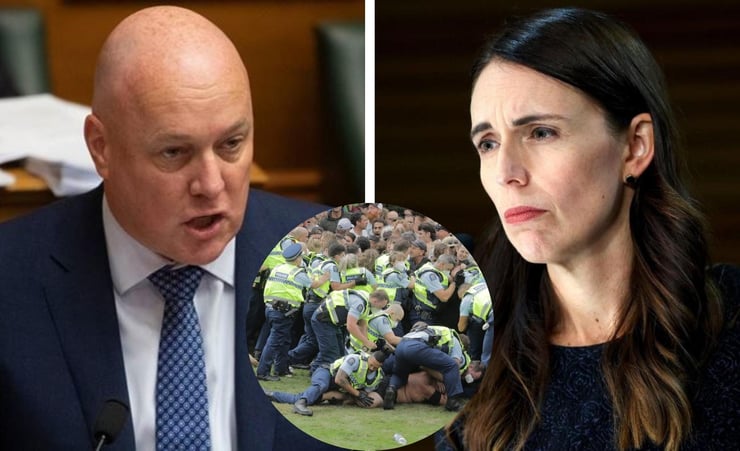 Christopher Luxon supports Jacinda Ardern's refusal to meet with Parliament protesters
