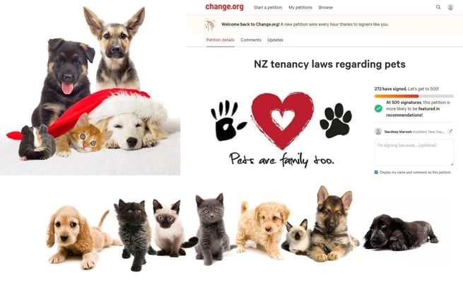 Petition to make rentals pet friendly in NZ