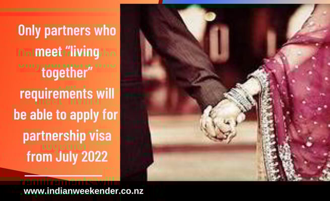 Partners who meet ‘living together’ requirements will be able to apply for partnership visa from July