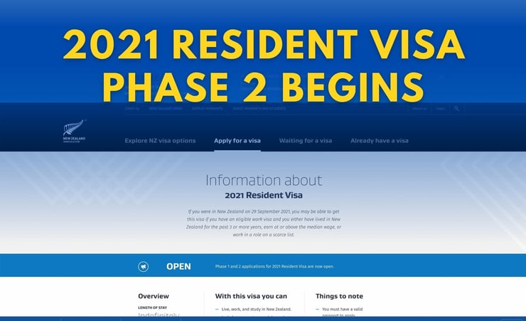Phase 2 applications for the 2021 Resident Visa begins today