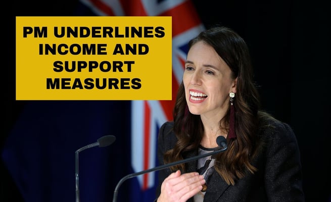 Prime Minister Jacinda Ardern underlines income and support measures