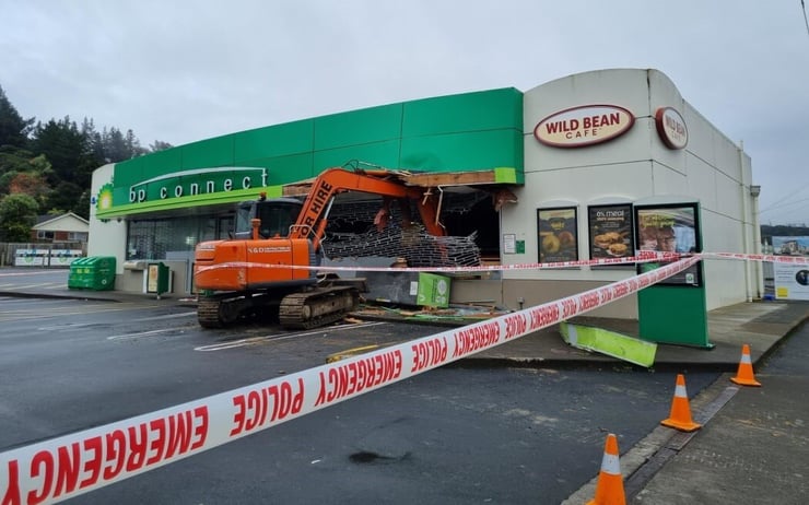 Wainuiomata service station raided using digger taken from building site