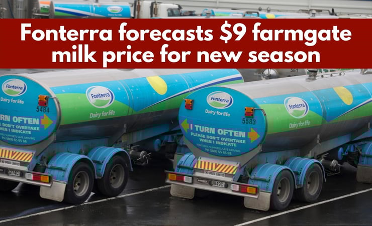 Fonterra forecasts record farmgate milk price for new season