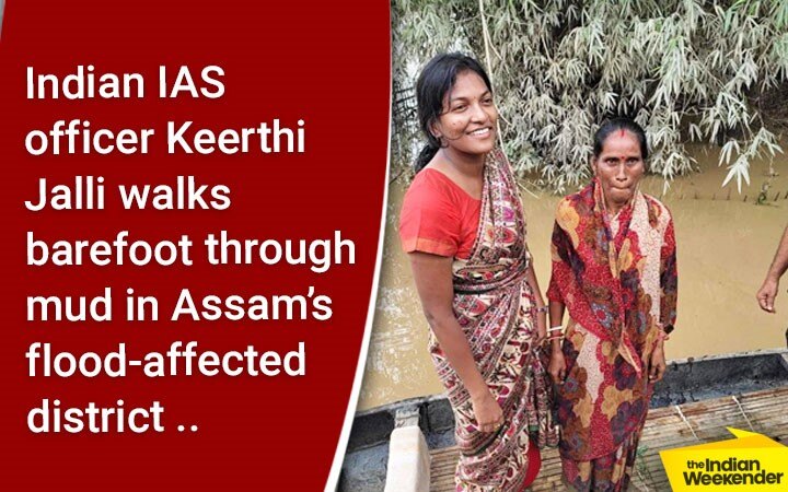 Indian IAS officer walks barefoot through mud in flood-hit Assam; pics go viral