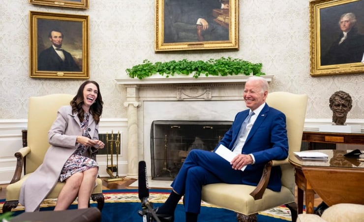 Jacinda Ardern meets US President Joe Biden at the White House
