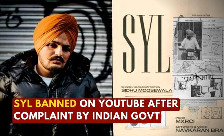 Siddhu Moosewala's last song SYL banned on Youtube