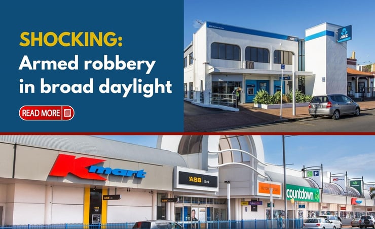 Shocking: Armed robbery in broad daylight just outside a bank in South Auckland leaves many stunned
