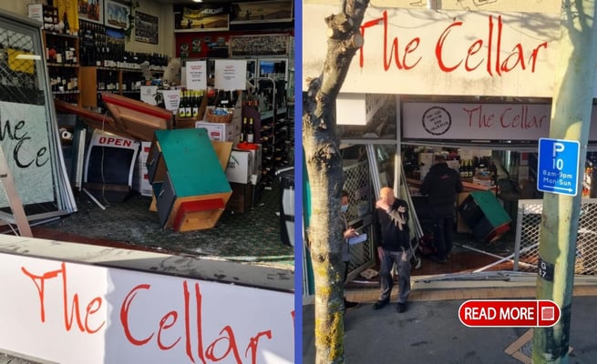 Wellington liquor store ram raided