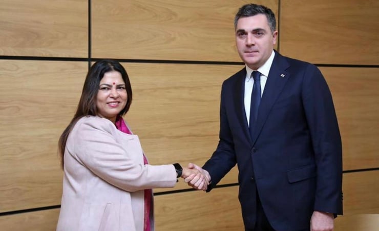 MoS Lekhi meets Georgian Foreign Minister, reviews progress in bilateral ties