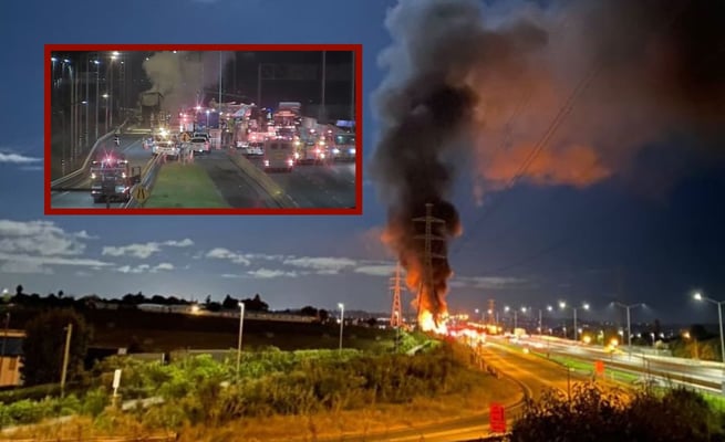 Auckland motorway truck fire: Houses evacuated, road closed as vehicle burns