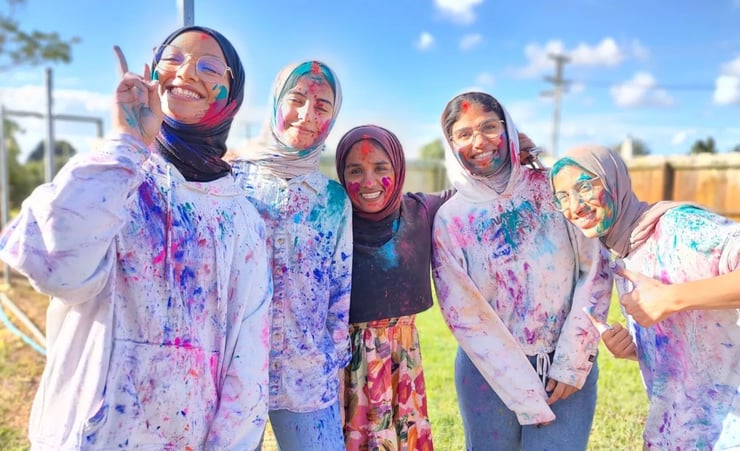 Muslim women join Holi festivities at Mangere Hindu temple