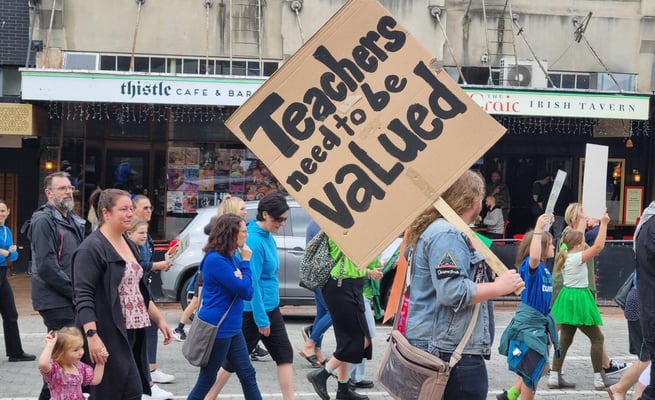 Teachers take to the streets as thousands go on strike nationwide