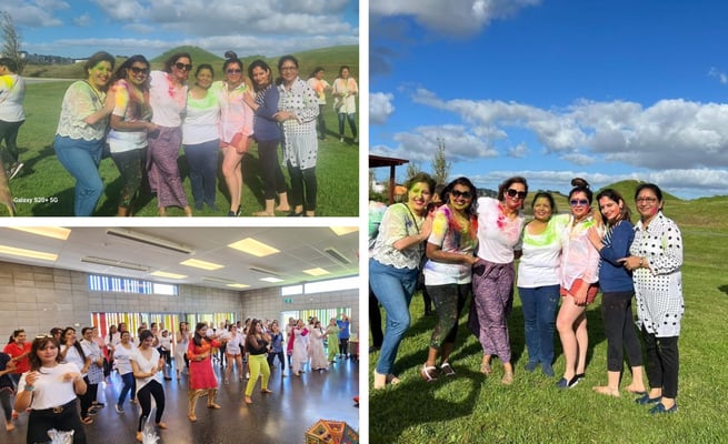 Women unite at colourful Holi celebrations in Flat Bush