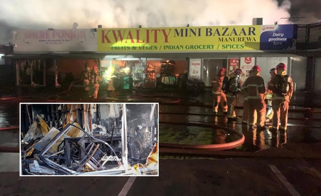 ‘It was a nightmare’: Indian eatery, supermarket gutted in Takanini blaze