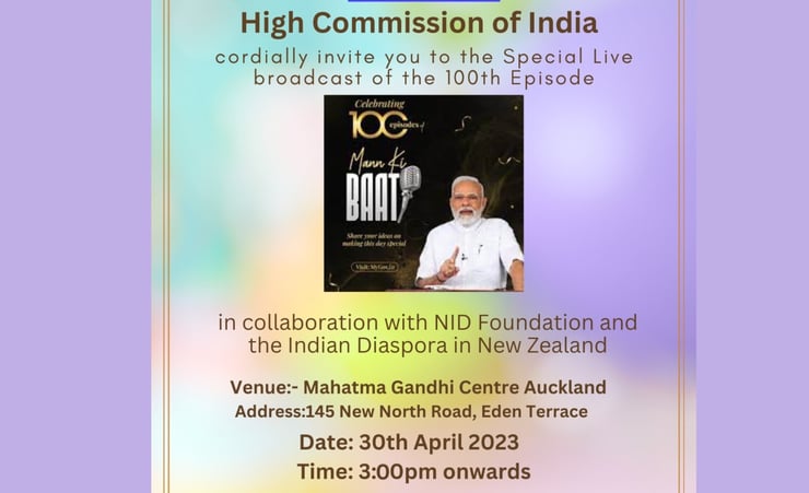 100th episode of PM Modi’s ‘Mann Ki Baat’ to be broadcast live in Auckland
