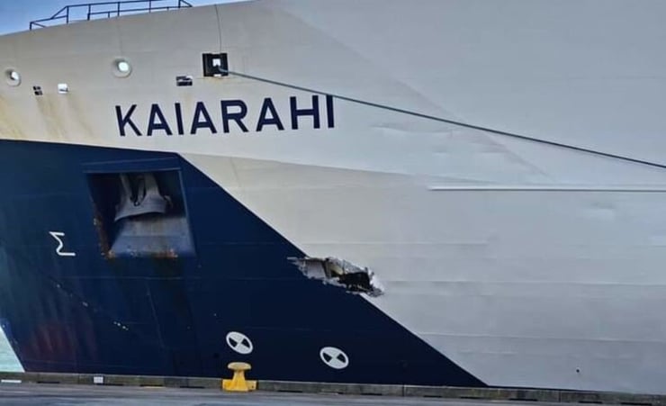 Cook Strait ferry has 'dramatic' hole in hull