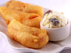 Banana Fritters with Ice Cream