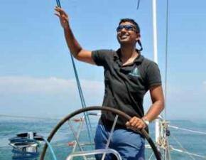 Pilot on solo sail trip across seven seas