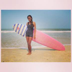 India’s first female surfer aspires to connect with New Zealand water