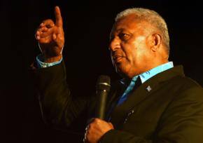 Cheers, jeers greet Bainimarama in Auckland