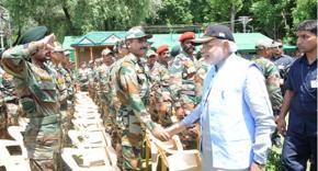 Modi marks Diwali in Siachen, announces Rs.745 crore more for Kashmir