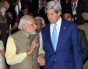 Modi, Kerry warm hug indicator of relations: Vibrant Gujarat Diary