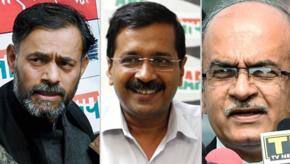 AAP ousts Bhushan, Yadav from top body in split decision