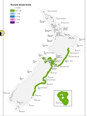 Napier, Cook Strait and Chatham Islands under Tsunami radar