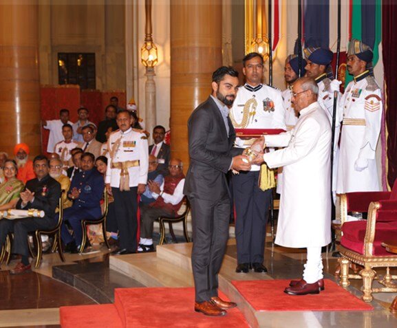 Virat Kohli, Deepa Malik, Sreejesh receive Padma Shri
