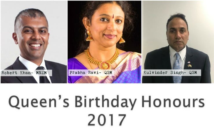 Three Kiwi-Indians honoured on Queen’s 91st Birthday