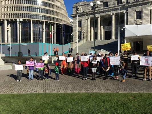 Indian migrant workers protest outside parliament, feels betrayed by Immigration NZ