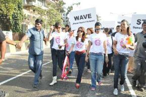 Bollywood beauties march against domestic violence