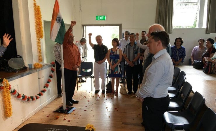 Bhartiya Samaj hoists tricolour on India’s 69th Republic