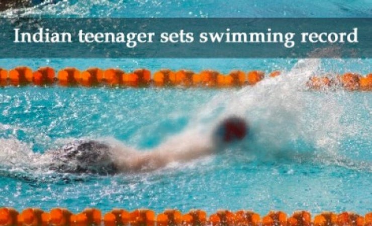 Indian teenager sets swimming record