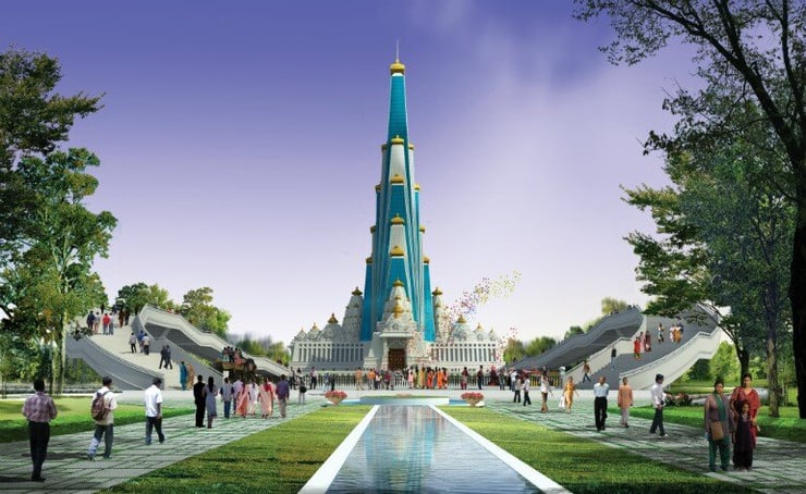 The world's tallest temple: India's 700 ft Hindu skyscraper will have a theme park and helipad
