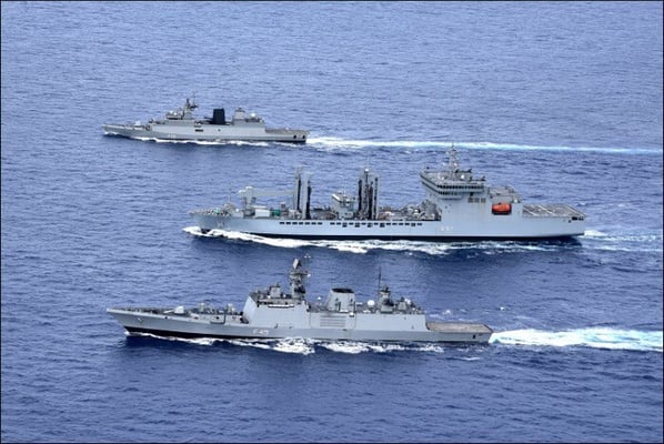 Indian naval warships in West Pacific for joint military exercise
