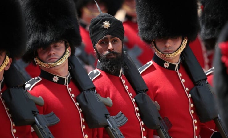 Sikh guardsman becomes first to wear turban during Trooping the Colour