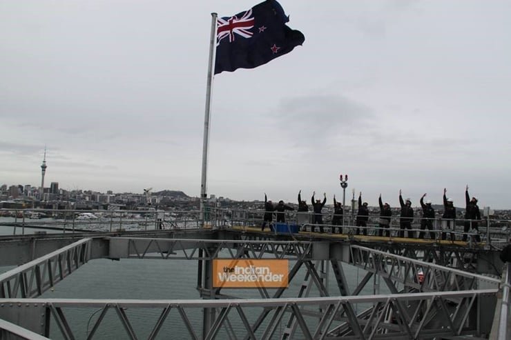 Yoga on top of Auckland Harbour Bridge makes powerful statement