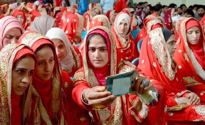 105 couples tie knot in Kashmir's biggest mass marriage function