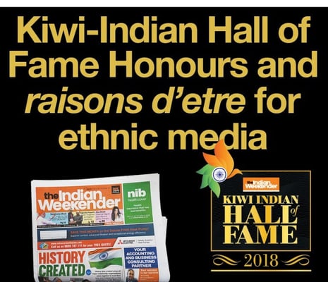 Kiwi-Indian Hall of Fame Honours and raisons d’etre for ethnic media